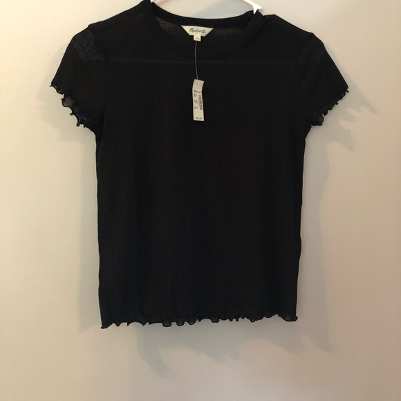 NWT MADEWELL Sheer Summer Baby Tee in black - Picture 3 of 4